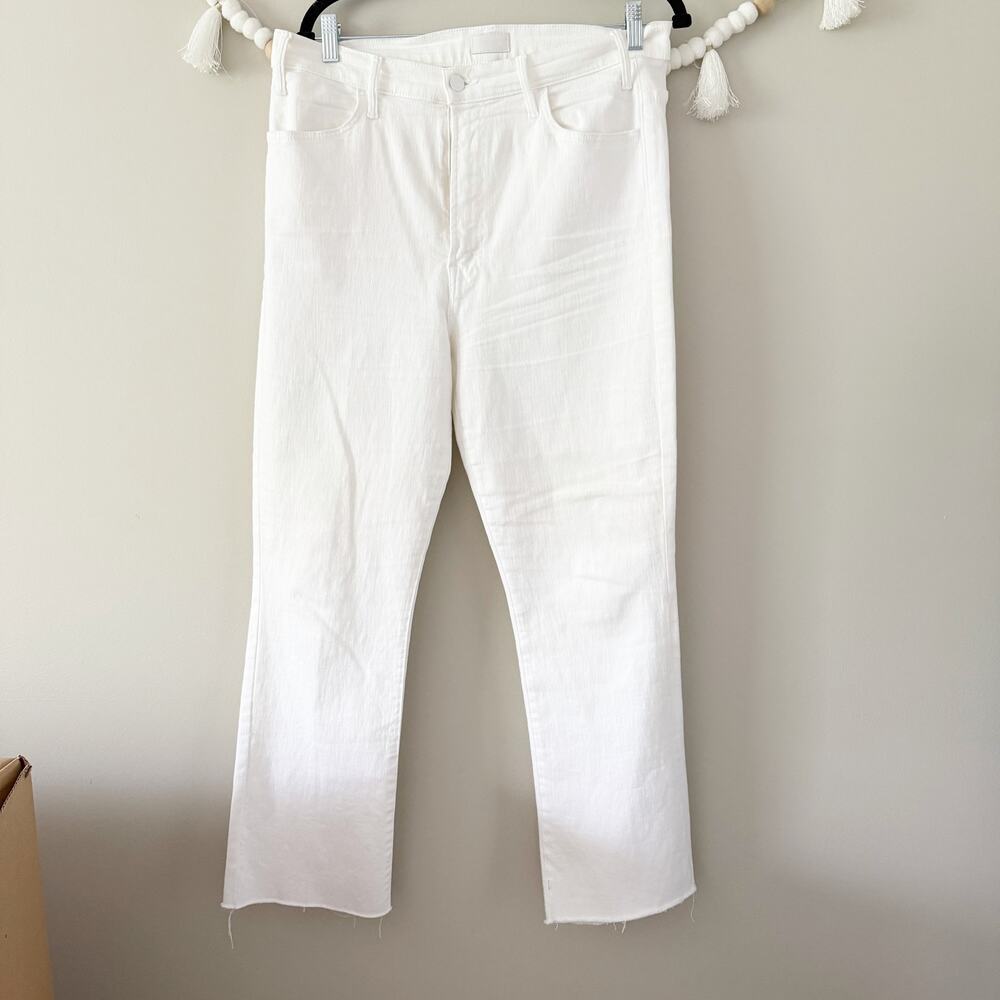 NEW MOTHER The Hustler Ankle Fray Jeans Fairest Of Them All Flared Leg Size 33 - Picture 12 of 14